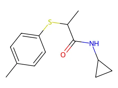 N-cyclopropyl-2-[(4-methylphenyl)sulfanyl]propanamide structure
