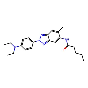 N-[2-[4-(diethylamino)phenyl]-6-methylbenzotriazol-5-yl]pentanamide structure