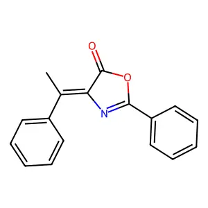 (E)-2-Phenyl-4-(1-phenylethylidene)oxazol-5(4H)-one structure