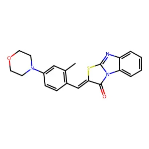 (2Z)-2-[2-methyl-4-(morpholin-4-yl)benzylidene][1,3]thiazolo[3,2-a]benzimidazol-3(2H)-one structure