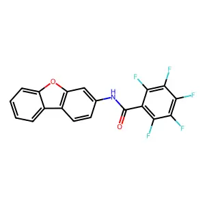 N-dibenzofuran-3-yl-2,3,4,5,6-pentafluorobenzamide structure