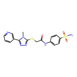 2-{[4-methyl-5-(pyridin-3-yl)-4H-1,2,4-triazol-3-yl]sulfanyl}-N-(4-sulfamoylphenyl)acetamide structure