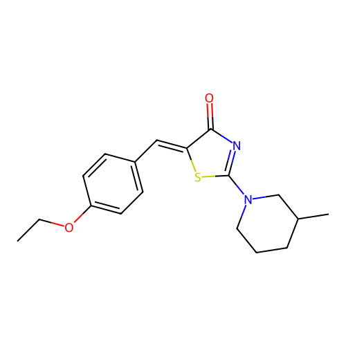 (Z)-5-(4-ethoxybenzylidene)-2-(3-methylpiperidin-1-yl)thiazol-4(5H)-one structure