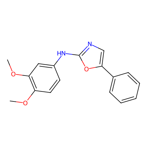 N-(3,4-dimethoxyphenyl)-5-phenyl-1,3-oxazol-2-amine structure