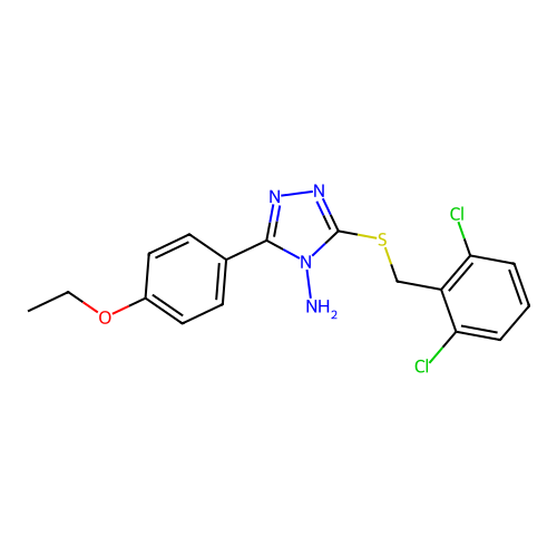 3-[(2,6-dichlorobenzyl)sulfanyl]-5-(4-ethoxyphenyl)-4H-1,2,4-triazol-4-amine structure