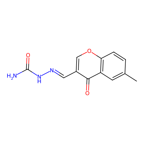 (E)-2-((6-methyl-4-oxo-4H-chromen-3-yl)methylene)hydrazinecarboxamide structure
