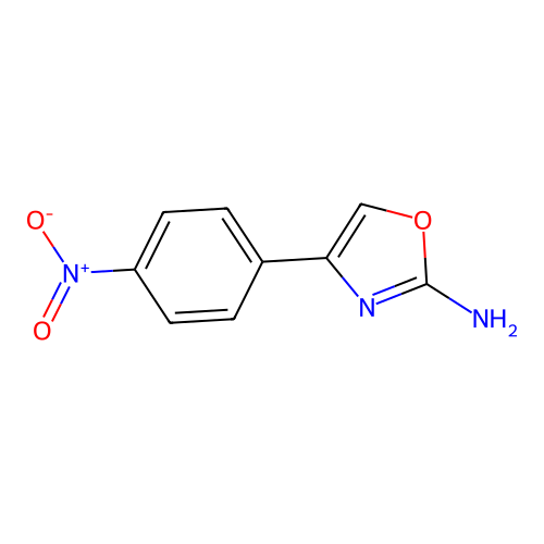 2-Amino-4-p-nitrophenyl oxazole structure
