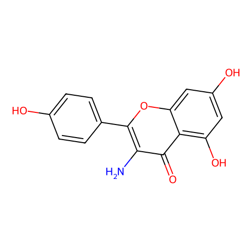 4H-1-Benzopyran-4-one, 3-amino-5,7-dihydroxy-2-(4-hydroxyphenyl)- structure