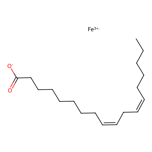 iron(3+);(9Z,12Z)-octadeca-9,12-dienoate structure