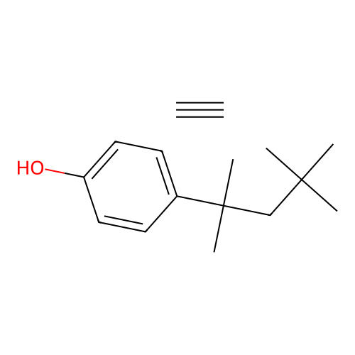 4-(2,4,4-Trimethylpentan-2-yl)phenol--acetylene (1/1) structure
