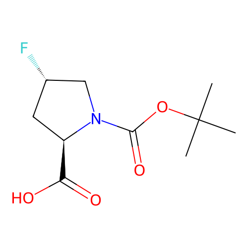 (2R,4S)-1-(tert-Butoxycarbonyl)-4-fluoropyrrolidine-2-carboxylic acid structure