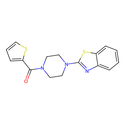 (4-(Benzo[d]thiazol-2-yl)piperazin-1-yl)(thiophen-2-yl)methanone structure