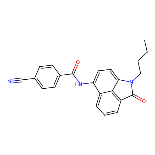 N-(1-butyl-2-oxo-1,2-dihydrobenzo[cd]indol-6-yl)-4-cyanobenzamide structure