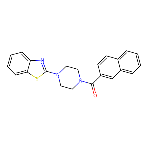 (4-(Benzo[d]thiazol-2-yl)piperazin-1-yl)(naphthalen-2-yl)methanone structure