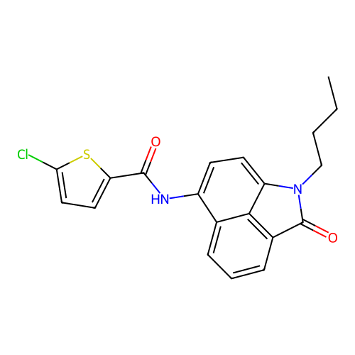 N-(1-butyl-2-oxo-1,2-dihydrobenzo[cd]indol-6-yl)-5-chlorothiophene-2-carboxamide structure