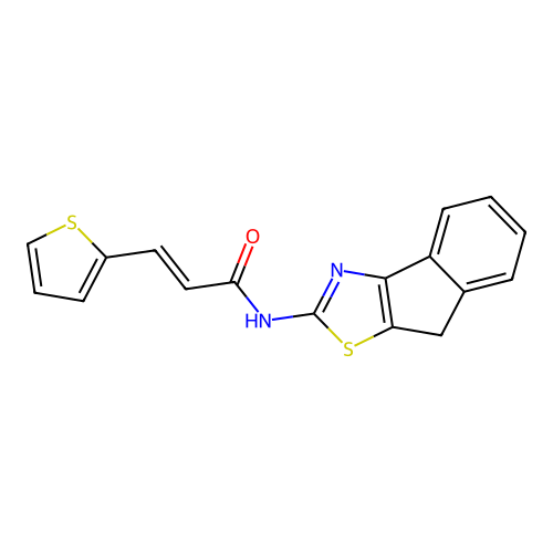 (E)-N-(8H-indeno[1,2-d]thiazol-2-yl)-3-(thiophen-2-yl)acrylamide structure