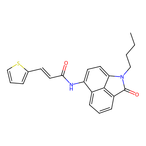 (E)-N-(1-butyl-2-oxo-1,2-dihydrobenzo[cd]indol-6-yl)-3-(thiophen-2-yl)acrylamide structure