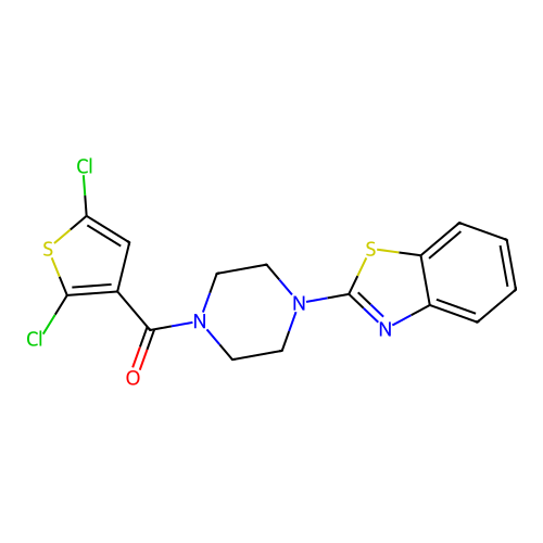 (4-(Benzo[d]thiazol-2-yl)piperazin-1-yl)(2,5-dichlorothiophen-3-yl)methanone structure