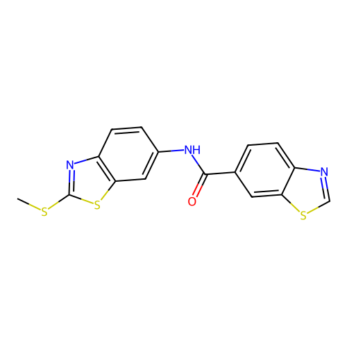 N-(2-(methylthio)benzo[d]thiazol-6-yl)benzo[d]thiazole-6-carboxamide structure