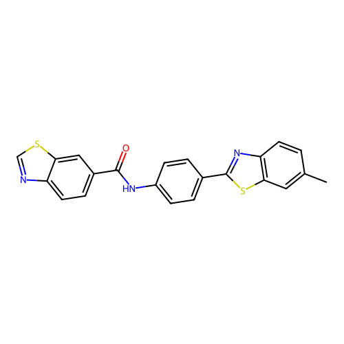 N-[4-(6-methyl-1,3-benzothiazol-2-yl)phenyl]-1,3-benzothiazole-6-carboxamide structure