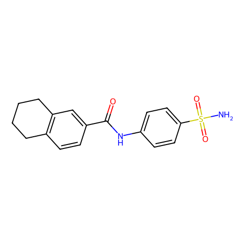 N-(4-sulfamoylphenyl)-5,6,7,8-tetrahydronaphthalene-2-carboxamide structure