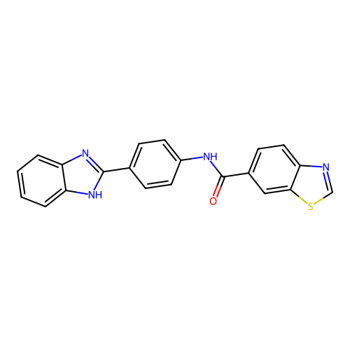 N-(4-(1H-benzo[d]imidazol-2-yl)phenyl)benzo[d]thiazole-6-carboxamide structure