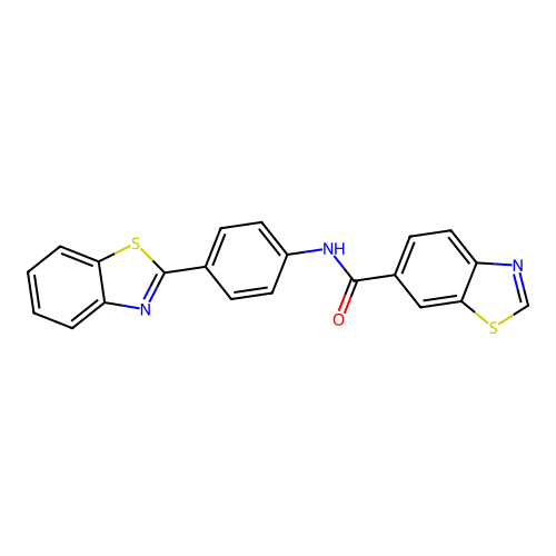N-[4-(1,3-benzothiazol-2-yl)phenyl]-1,3-benzothiazole-6-carboxamide structure