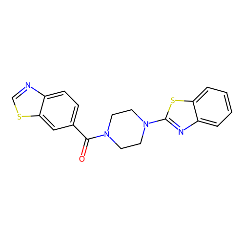 (4-(Benzo[d]thiazol-2-yl)piperazin-1-yl)(benzo[d]thiazol-6-yl)methanone structure