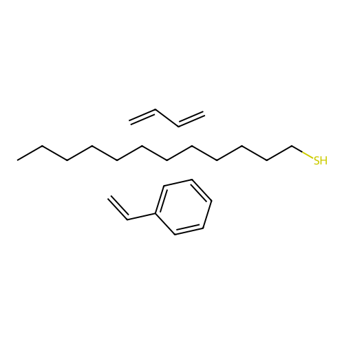 1-Dodecanethiol, telomer with 1,3-butadiene and ethenylbenzene structure