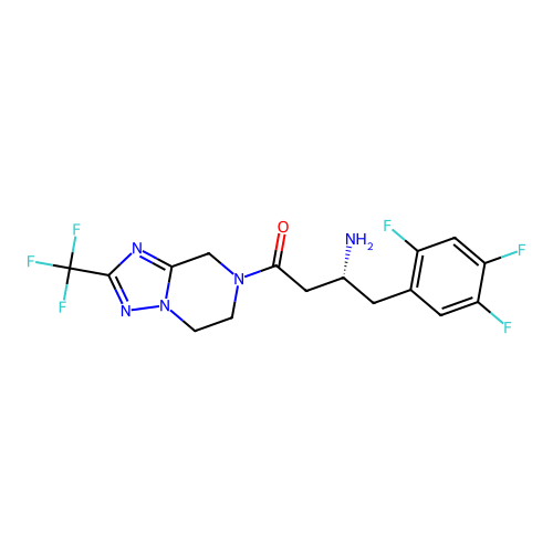 (R)-3-amino-1-(2-(trifluoromethyl)-5,6-dihydro-[1,2,4]triazolo[1,5-a]pyrazin-7(8H)-yl)-4-(2,4,5-trifluorophenyl)butan-1-one structure