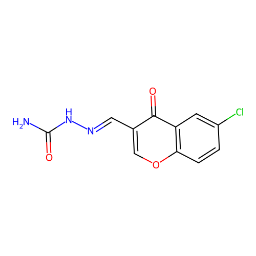 (E)-2-((6-chloro-4-oxo-4H-chromen-3-yl)methylene)hydrazinecarboxamide structure