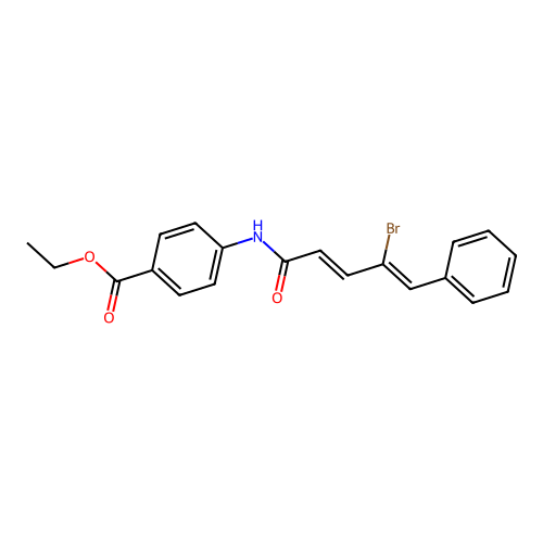 ethyl 4-((2E,4Z)-4-bromo-5-phenylpenta-2,4-dienamido)benzoate structure