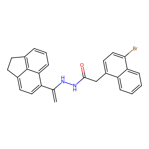 N'-(1-acenaphthen-5-ylethenyl)-2-(4-bromonaphthalen-1-yl)acetohydrazide structure