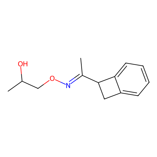 Ketone, bicyclo(4.2.0)octa-1,3,5-trien-7-yl methyl, O-(2-hydroxypropyl)oxime structure