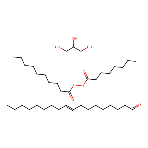 (E)-octadec-9-enal;octanoyl decaneperoxoate;propane-1,2,3-triol structure