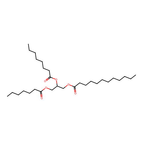 3-(Heptanoyloxy)-2-(octanoyloxy)propyl dodecanoate structure