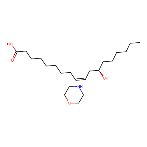 9-Octadecenoic acid, 12-hydroxy-, (9Z,12R)-, compd. with morpholine (1:1) structure