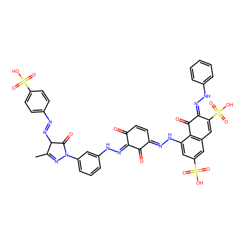 C38H28N10O13S3 structure