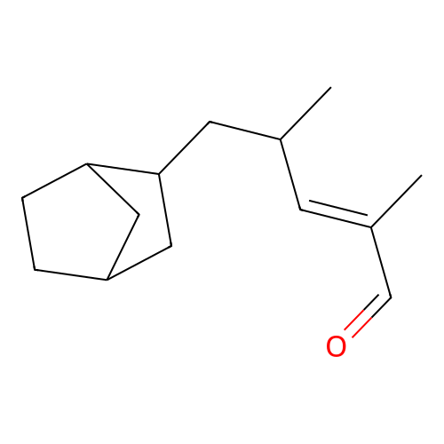5-Bicyclo(2.2.1)hept-2-yl-2,4-dimethylpent-2-en-1-al structure