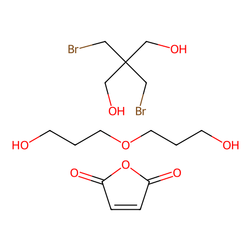 (C6-H14-O3.C5-H10-Br2-O2.C4-H2-O3)x- structure
