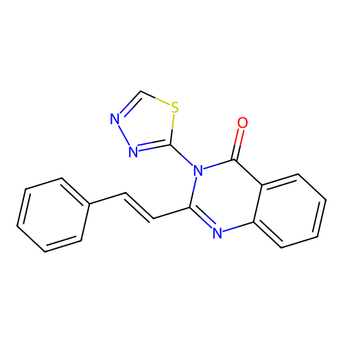 4(3H)-Quinazolinone, 2-(2-phenylethenyl)-3-(1,3,4-thiadiazol-2-yl)- structure