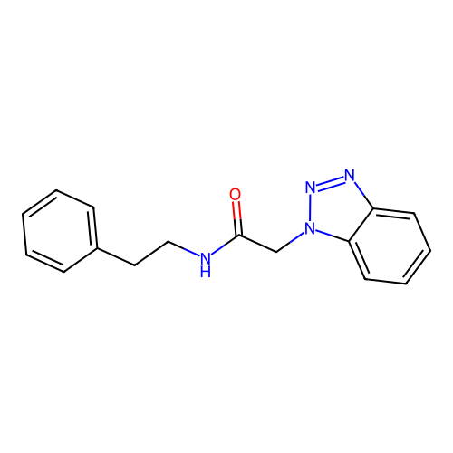 2-(1H-1,2,3-benzotriazol-1-yl)-N-(2-phenylethyl)acetamide structure