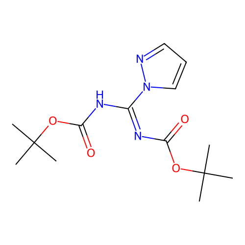 N,N'-Bis(tert-butoxycarbonyl)-1H-pyrazole-1-carboxamidine structure