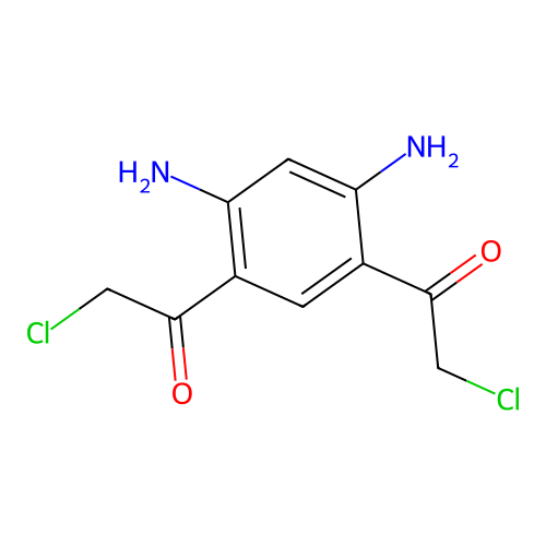 2-Chloro-1-[2,4-diamino-5-(2-chloroacetyl)phenyl]ethanone structure