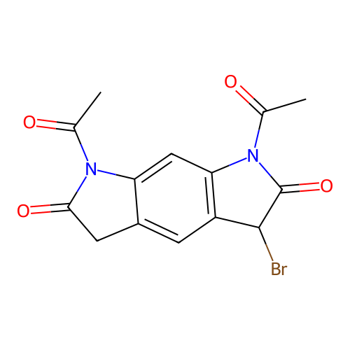 1,7-Diacetyl-3-bromo-3,5-dihydropyrrolo[3,2-f]indole-2,6-dione structure