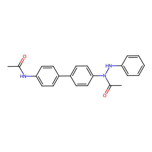 N-[4-[4-[acetyl(anilino)amino]phenyl]phenyl]acetamide structure