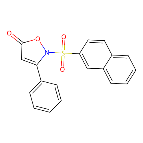 2-(2-naphthylsulfonyl)-3-phenyl-5(2H)-isoxazolone structure