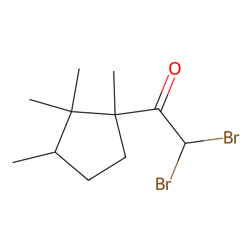 2,2-Dibromo-1-(1,2,2,3-tetramethylcyclopentyl)ethanone structure
