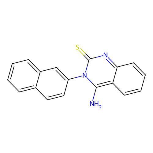 4-Amino-3-naphthalen-2-ylquinazoline-2-thione structure