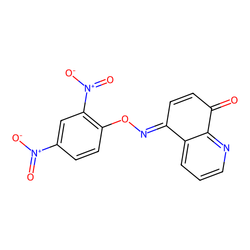 (5E)-5-(2,4-dinitrophenoxy)iminoquinolin-8-one structure